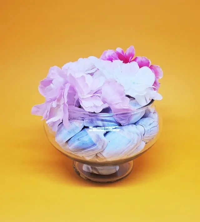 Vaso de Vidro com Flores e Conchinhas - Foto 3