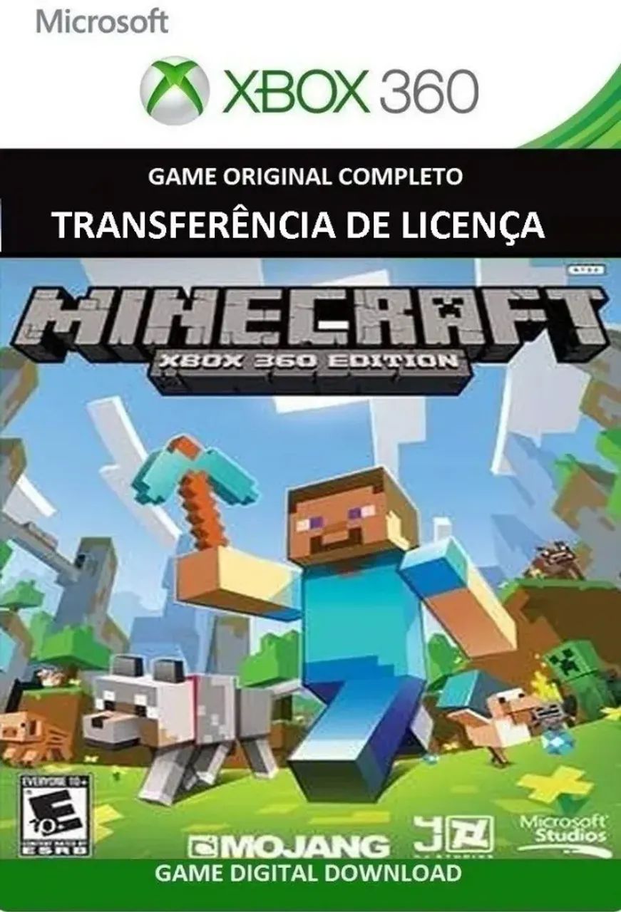 Minecraft Xbox 360 - Jogo Mídia Digital Original