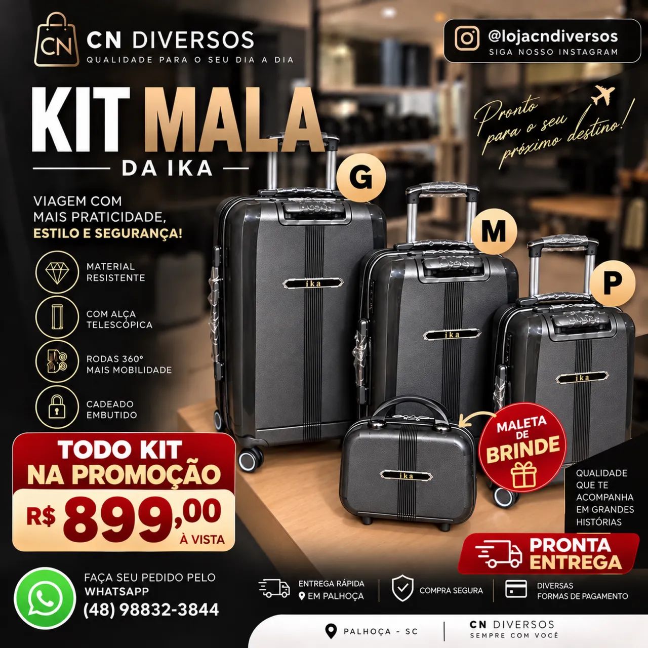 Malas Ika direito de fábrica promoção 