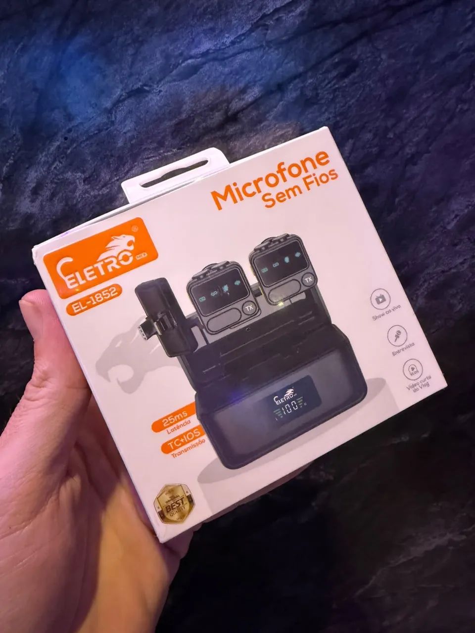 MICROFONE LAPELA COM 2 MICROFONES E RECEPTOR TIPO-c e iPhone ?