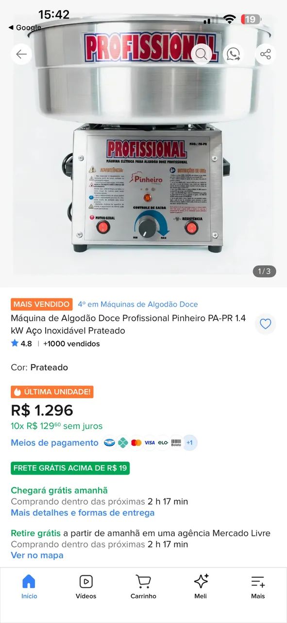 Máquina de algodão doce  - Foto 2