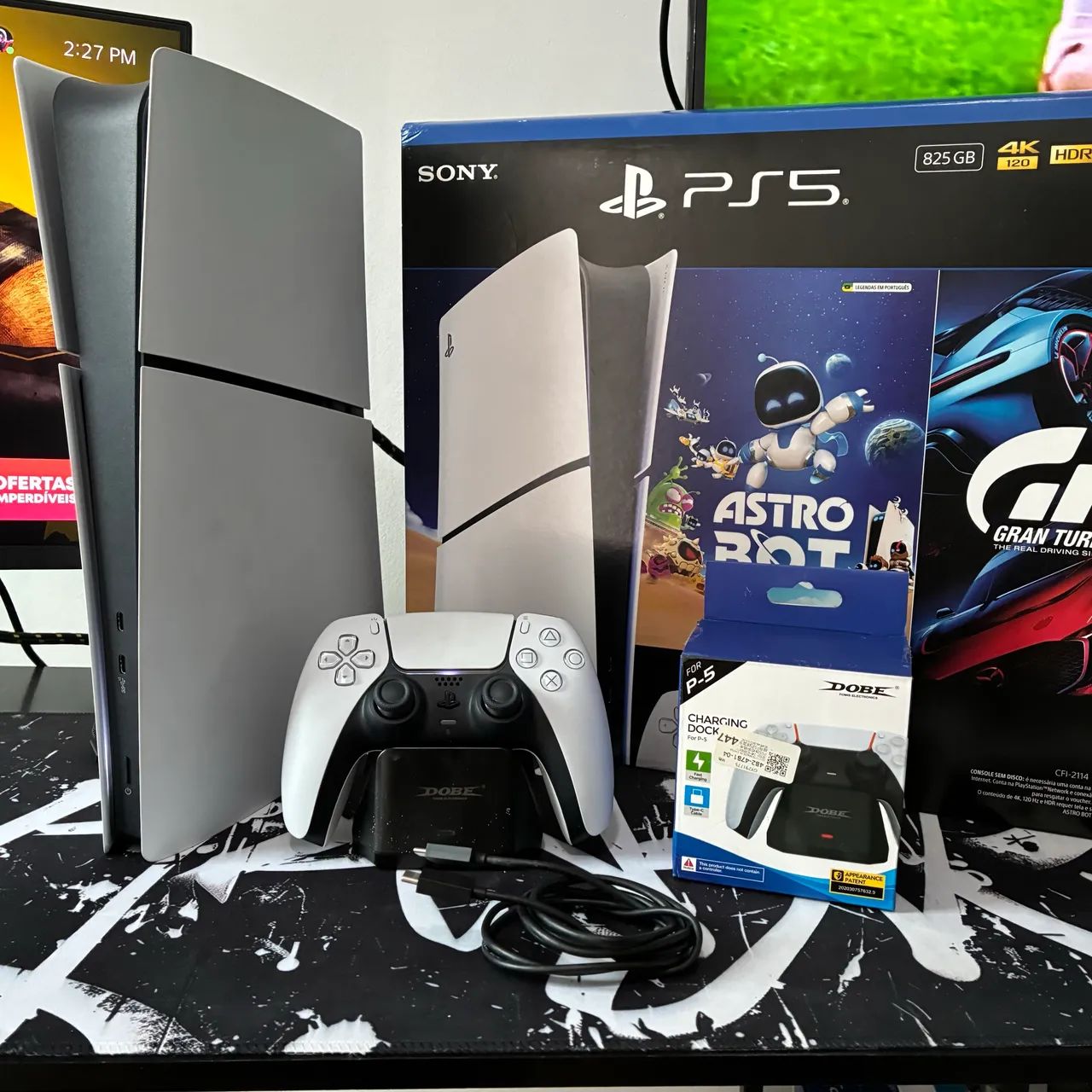 PS5 SLIM + BASE CARREGADOR - Foto 2