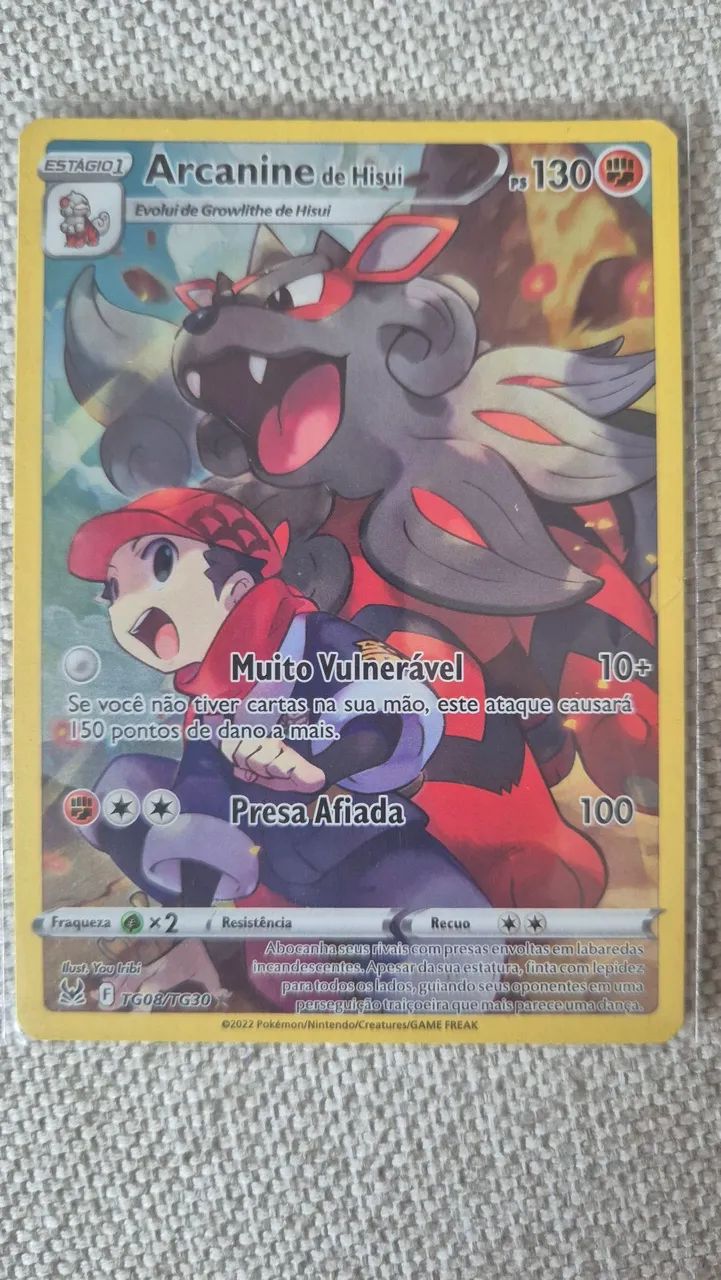 Carta Pokemon Arcanine De Hisui (TG08/TG30)