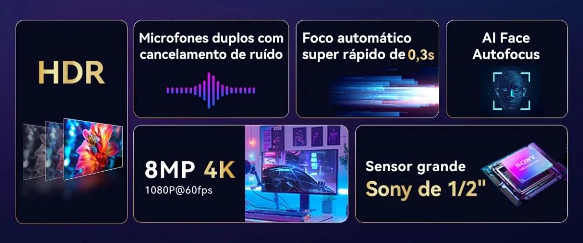 Webcam 4k EMEET SmartCam S800 - Qualidade Profissional - Foto 4