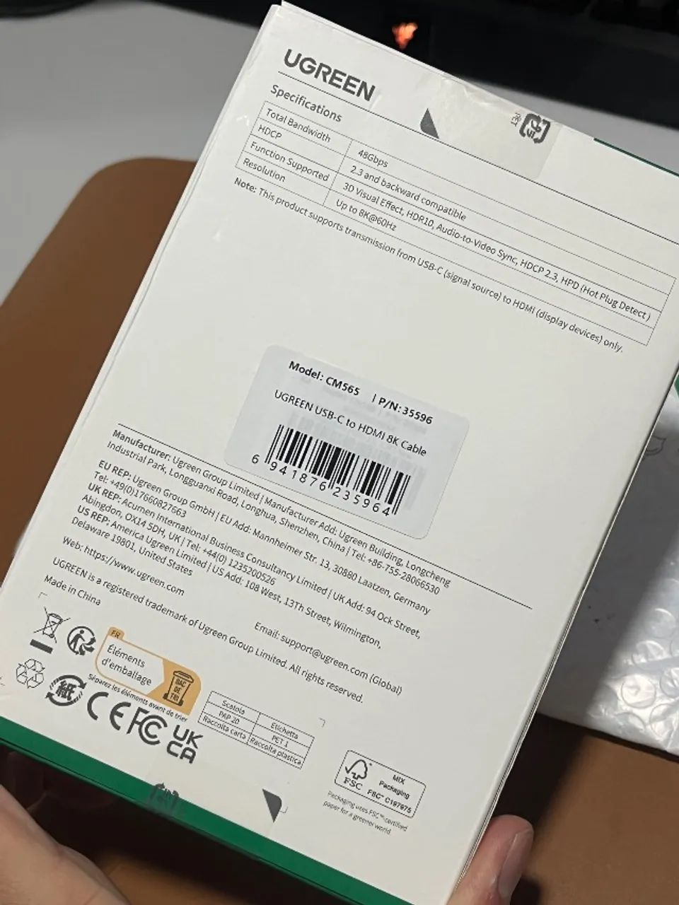 Cabo UGREEN USB-C HDMI 8K - Foto 3