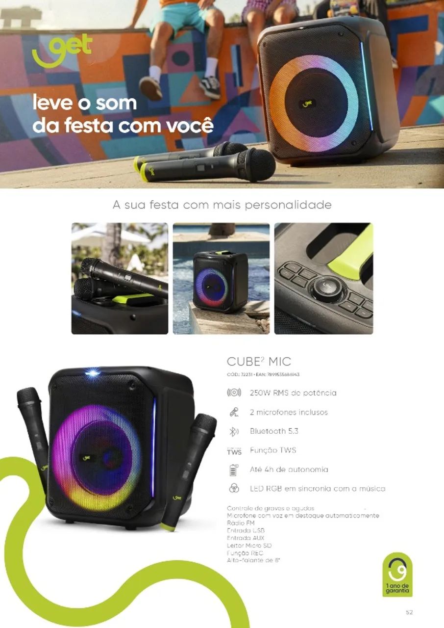 Caixa de Som 2 Microfones *NOVA* Melhor custo benefício X JBL - Foto 2