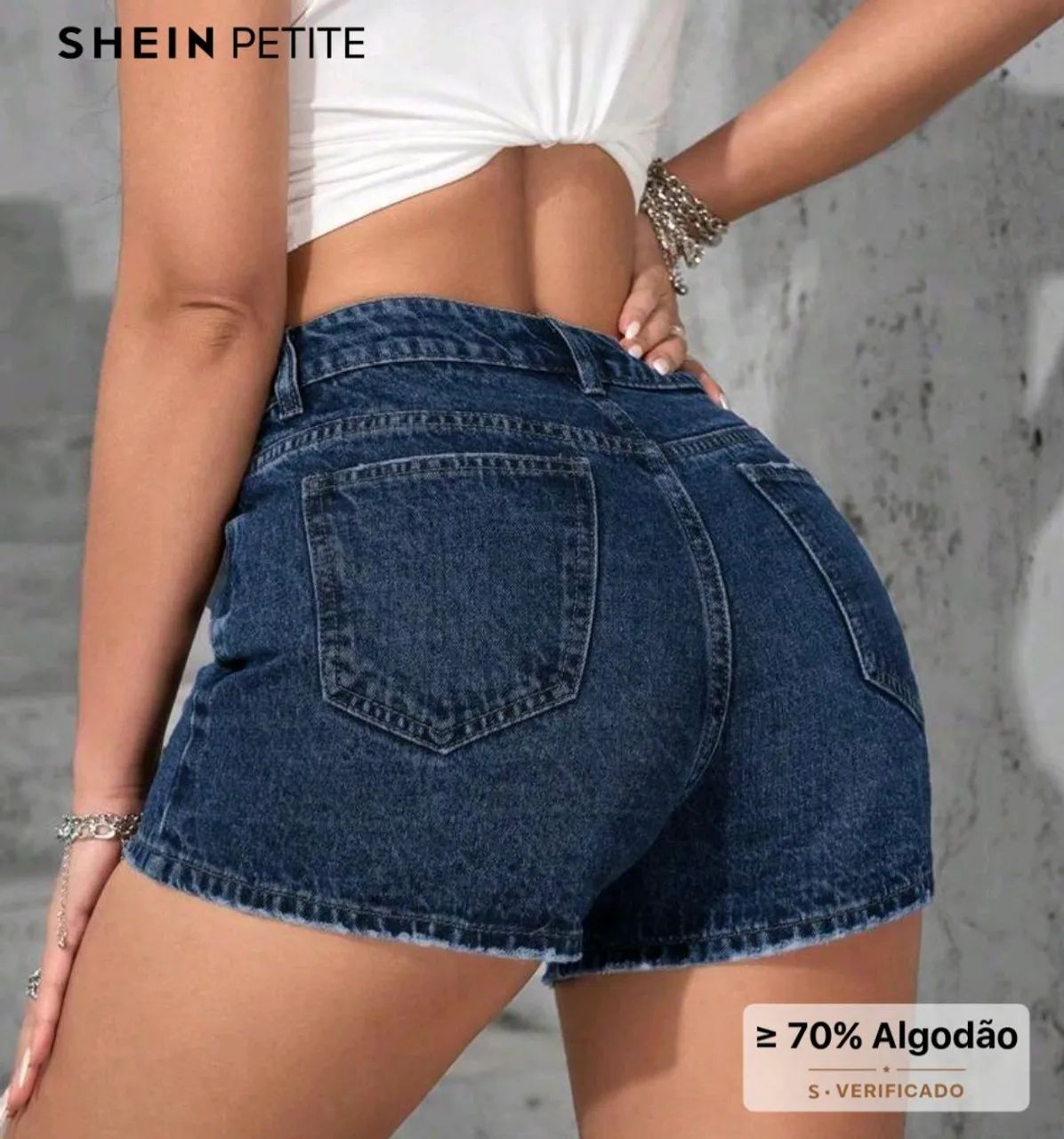 Short jeans escuro shein M - Foto 2
