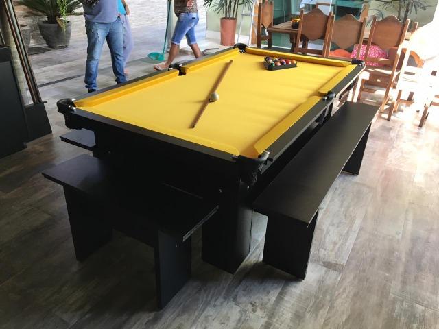 Mesa de Bilhar Com Redinhas Tecido Amarelo Modelo CCW8202 - Foto 5