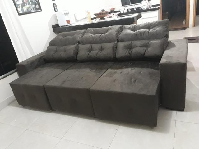 Sofa rebeca retrátil e reclinável mega promoção