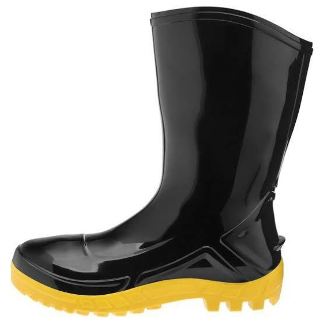 Bota Motoqueiro Borracha Pvc Galocha De Chuva Solado Amarelo
