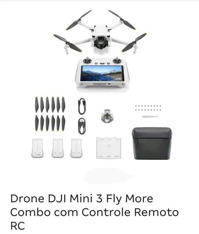 Drone Dji Mini 3 Pro Fly More Combo Plus com Tela Rc e Sensores Anti Colisões.