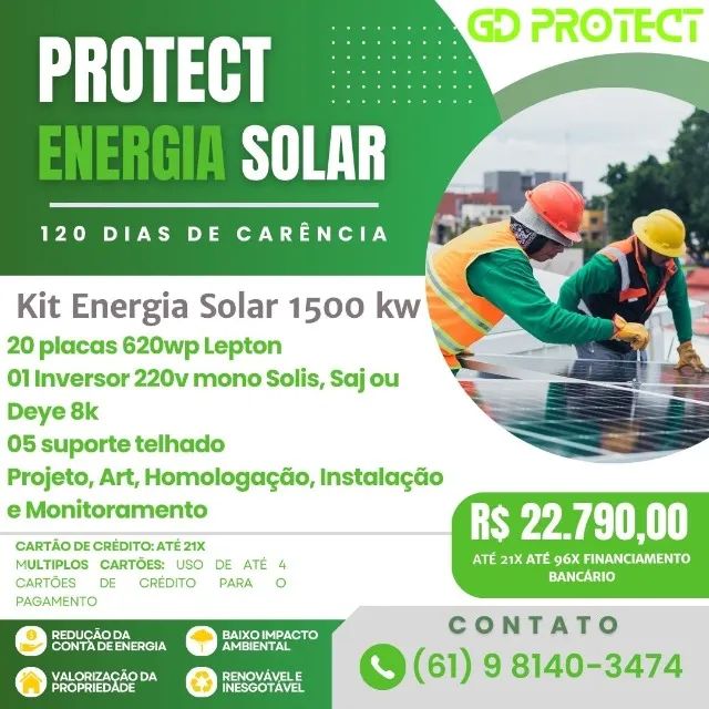 Energia Solar On Grid, Off Grid e Hibrido apartir R$ 269,00 na Parcela - Foto 2