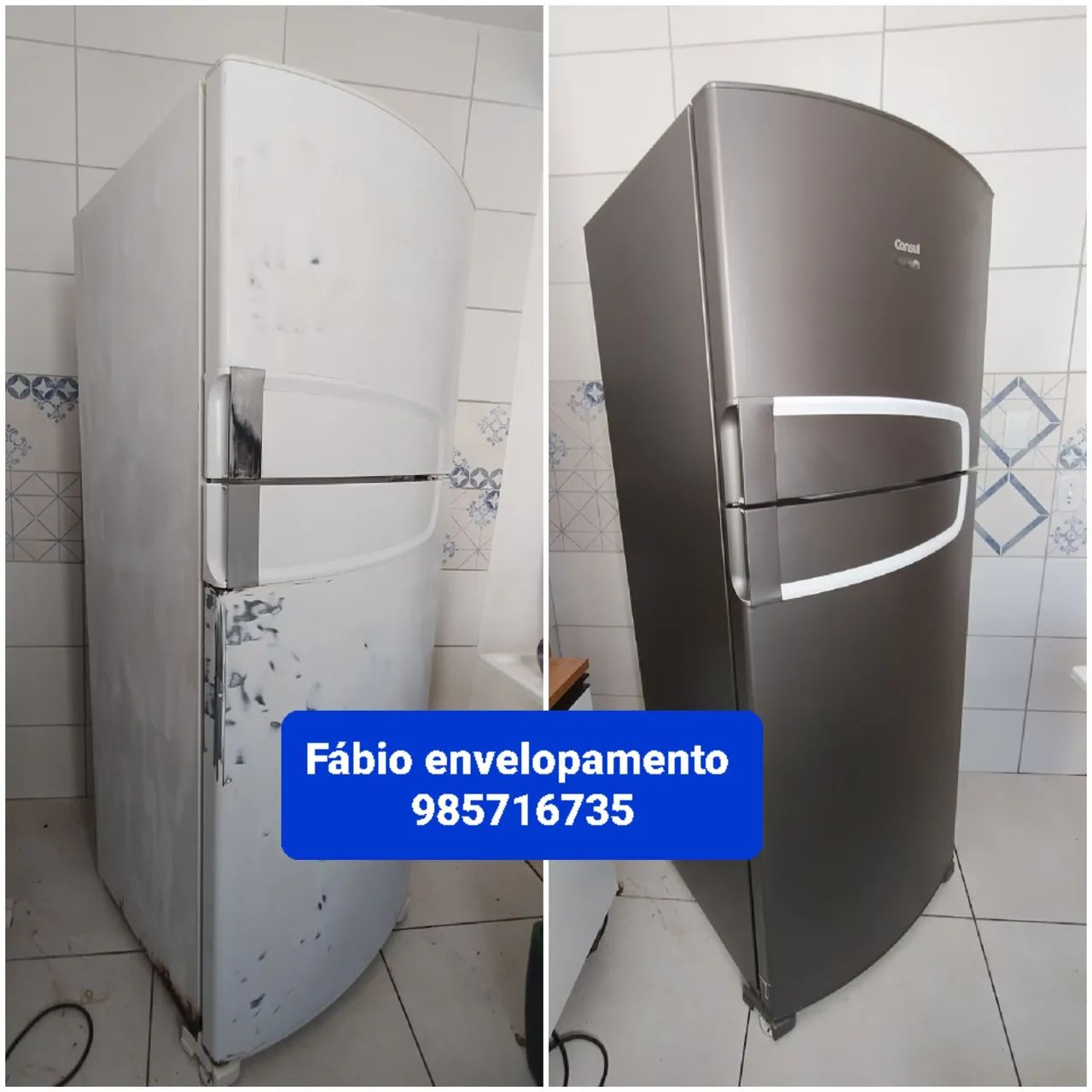 Renovando sua geladeira com envelopamento profissional  - Foto 4