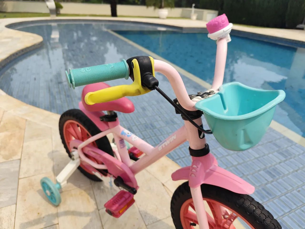 Bicicleta Infantil aro 14 Btwin rosa - Foto 3
