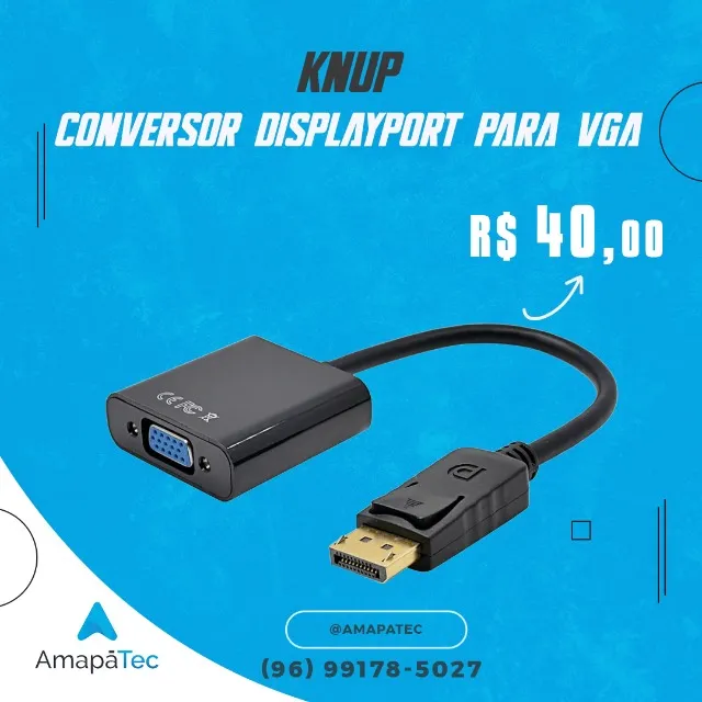 Conversor Displayport para VGA 1080p KNUP