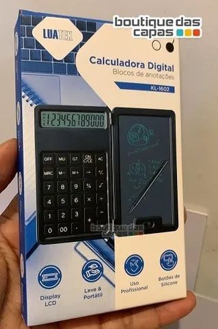 Calculadora Digital com Bloco de Notas LCD 10 Digitos Luatek - KL-1602 (menor) - Foto 3
