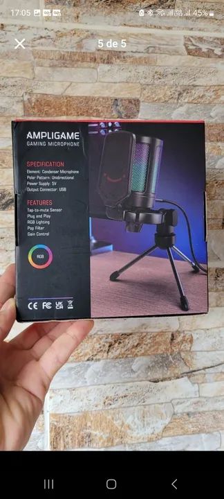 Microfone FIFINE AmpliGame USB - A6V COR ROSA - Foto 5
