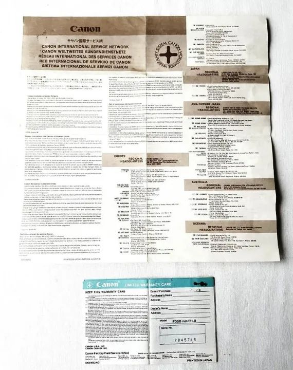 Colecionáveis - Folhetos Canon - Vintage - Anos 70