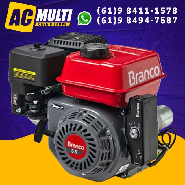 Motor estacionario à Gasolina 5,5CV 4T sem Alerta de Óleo B4T-6.5H - Branco