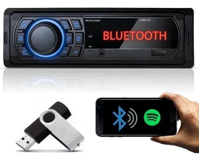 Som Automotivo Bluetooth Cartão Sd Rádio Fm Aux-in usb