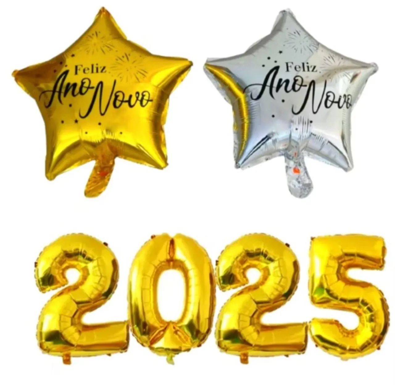Balões de Feliz Ano Novo - Dourados e Prateados - Foto 3