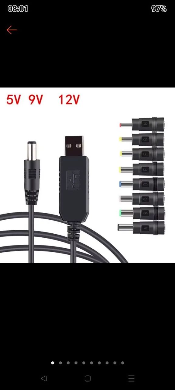 Adaptador de energia USB 5V 9V 12V