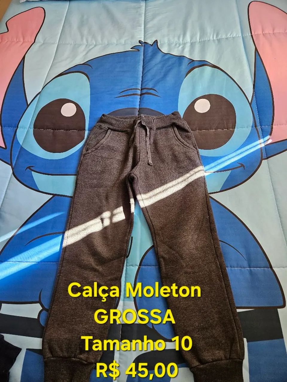 Calça Moletom Grossa Tamanho 10
