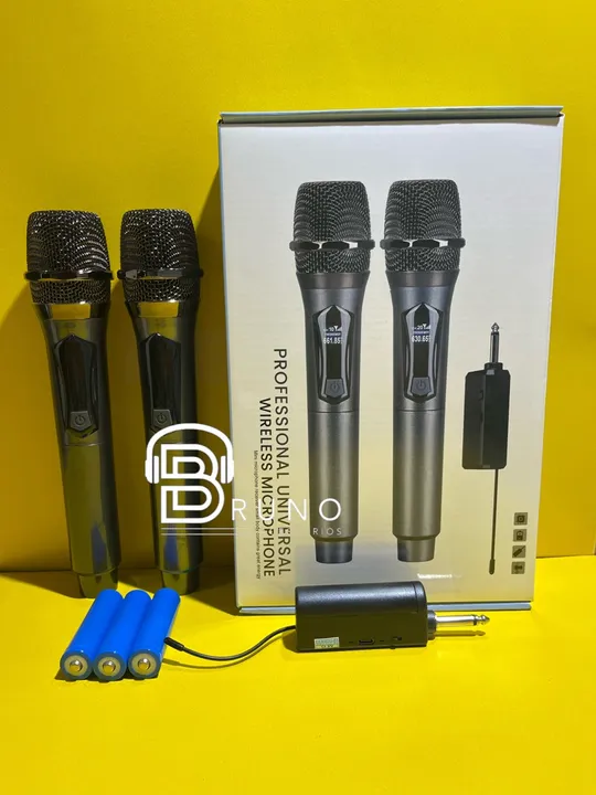 Microfone Sem Fio Duplo para Karaokê e Eventos