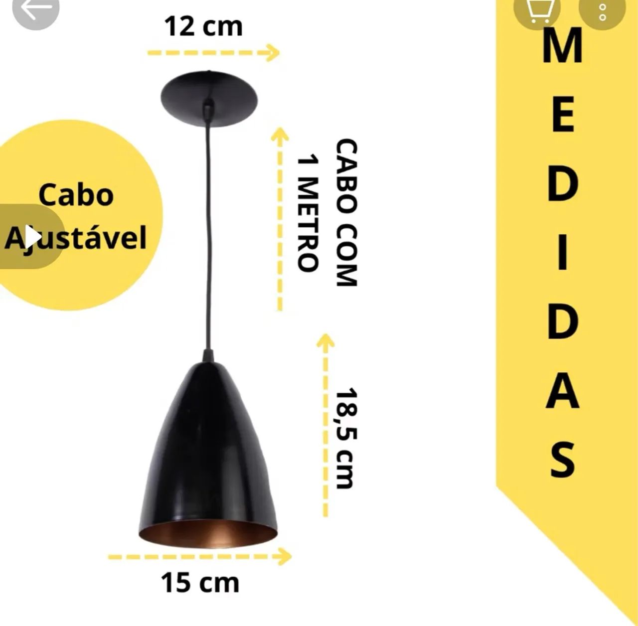 Luminaria Pendentes De Teto Kit3 Vegas Bala Casa Sala Cozinha Quarto Varanda - Foto 2
