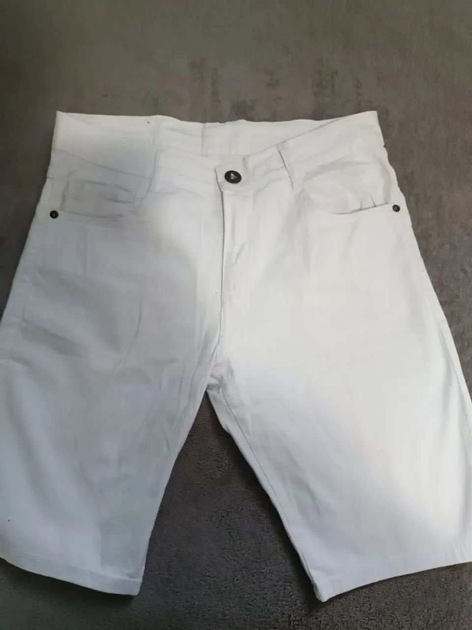 Bermuda Jeans Branca Tam 38 - Foto 2