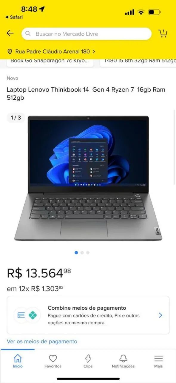 Notebook Lenovo - Tela 14' AMD Ryzen - Foto 5
