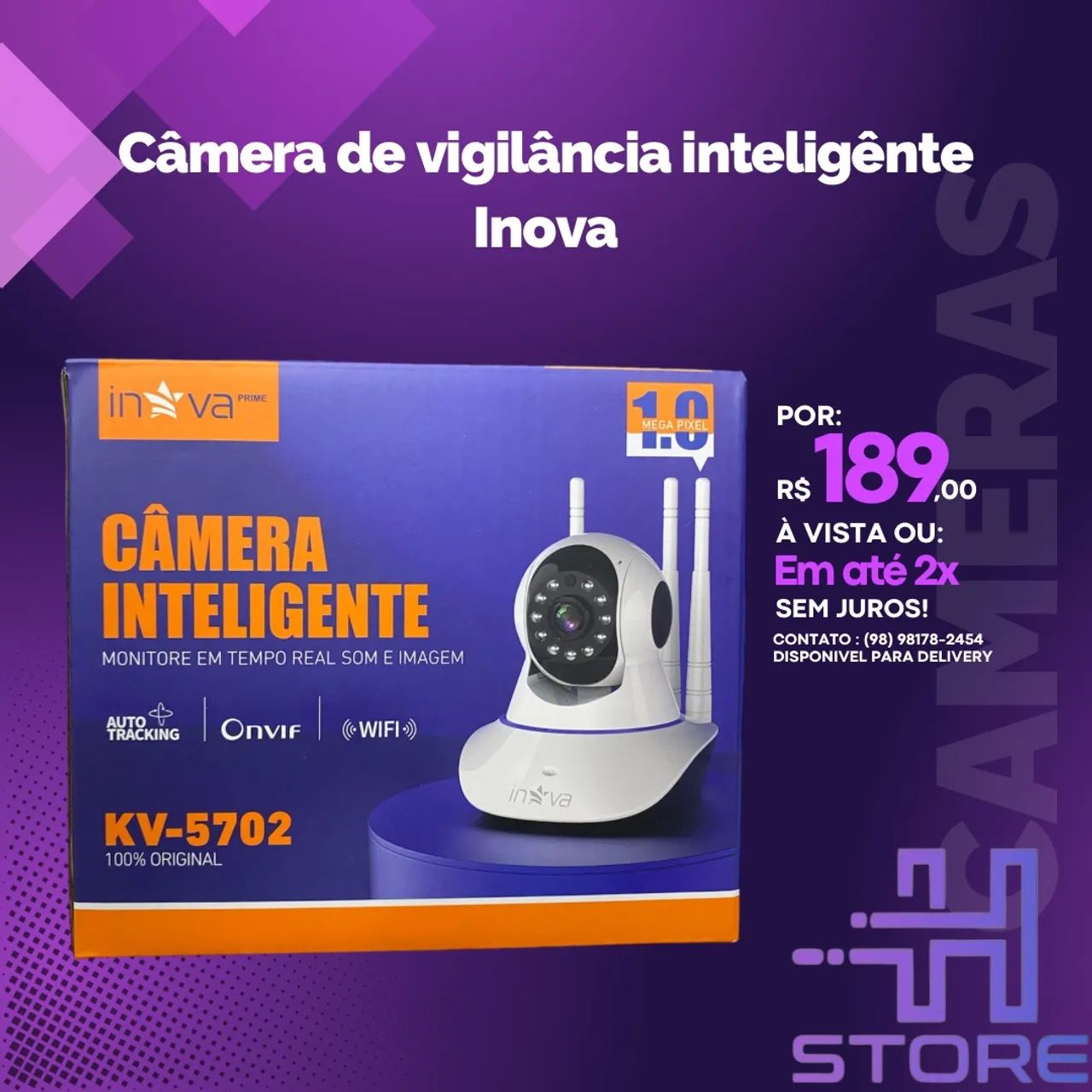 Câmera de Segurança Inova KV-5702 1.0MP - Wi-Fi -  Em até 2x sem juros!