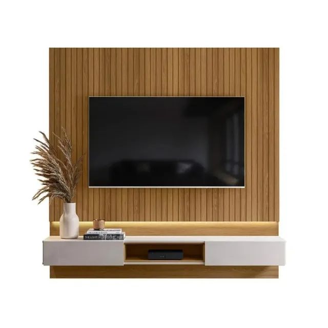 Painel Grande 1.8 Paris Tv Até 70 Polegadas com Led Nicho Decorativo 2 Gavetas Espaçosas S - Foto 2