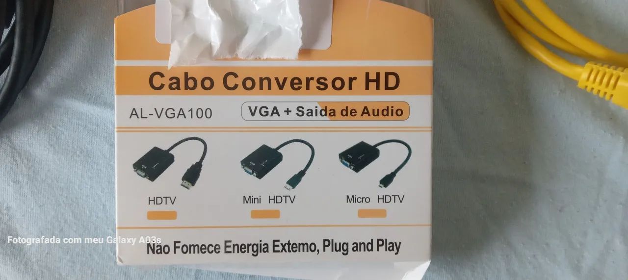 Adaptador HDMI para VGA + Cabo de rede + Cabo HDMI - Foto 2