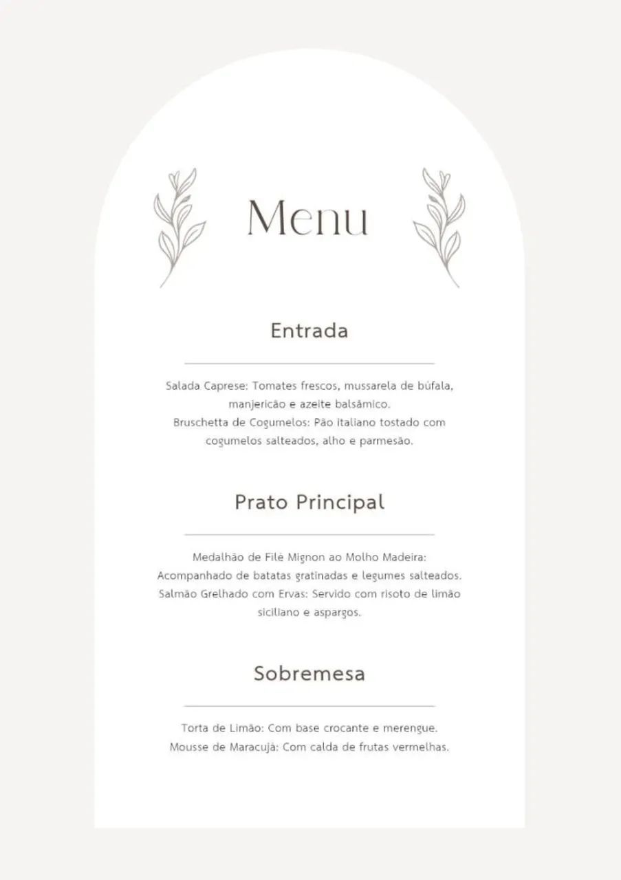 Cardápio casamento  - Foto 4