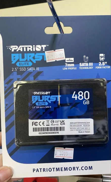 SSD 480GB SATA III Patriot Burst Elite - Rapidez e Eficiência -Loja Coimbra - Instalamos