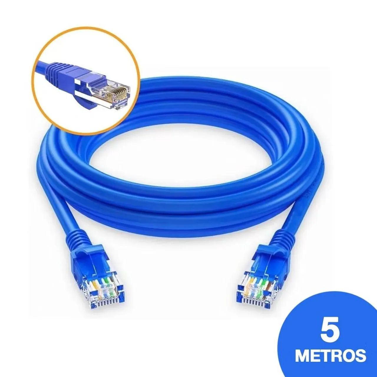 Cabo de Rede RJ45 Cat 5e - 3/5/10 Metros - Azul - Foto 2