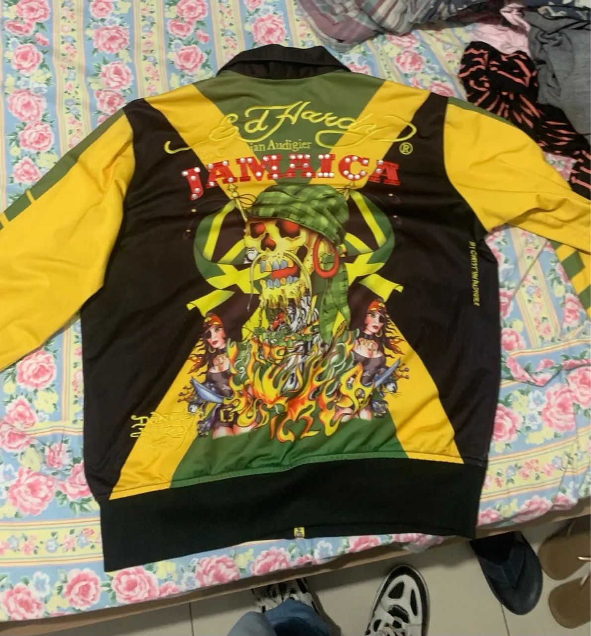 Jaqueta Ed Hardy Jamaica (usada) aceito troca 