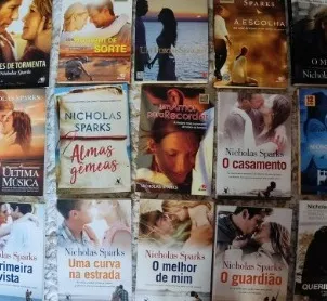 Coleção Nicholas Sparks, 10 reais cada.