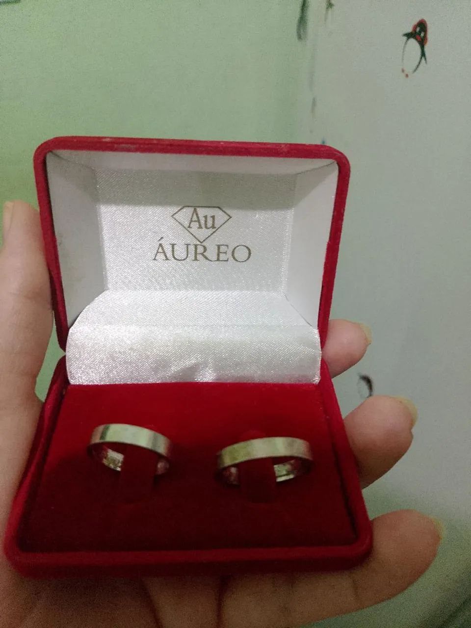 Par de alianças em prata 925