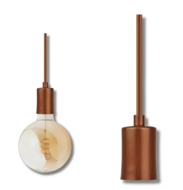 Pendente Dourado Luminária Solaris Cabo Slim Fio E27