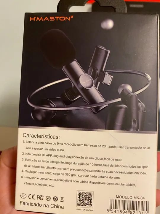 Microfone de Lapela Sem Fio H'MASTON MK-04 - Canal Duplo - Foto 2