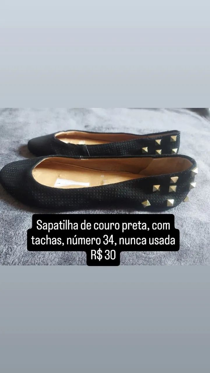 Sapatilhas e sapatos, todos em couro legítimo, nº 34 - Foto 3