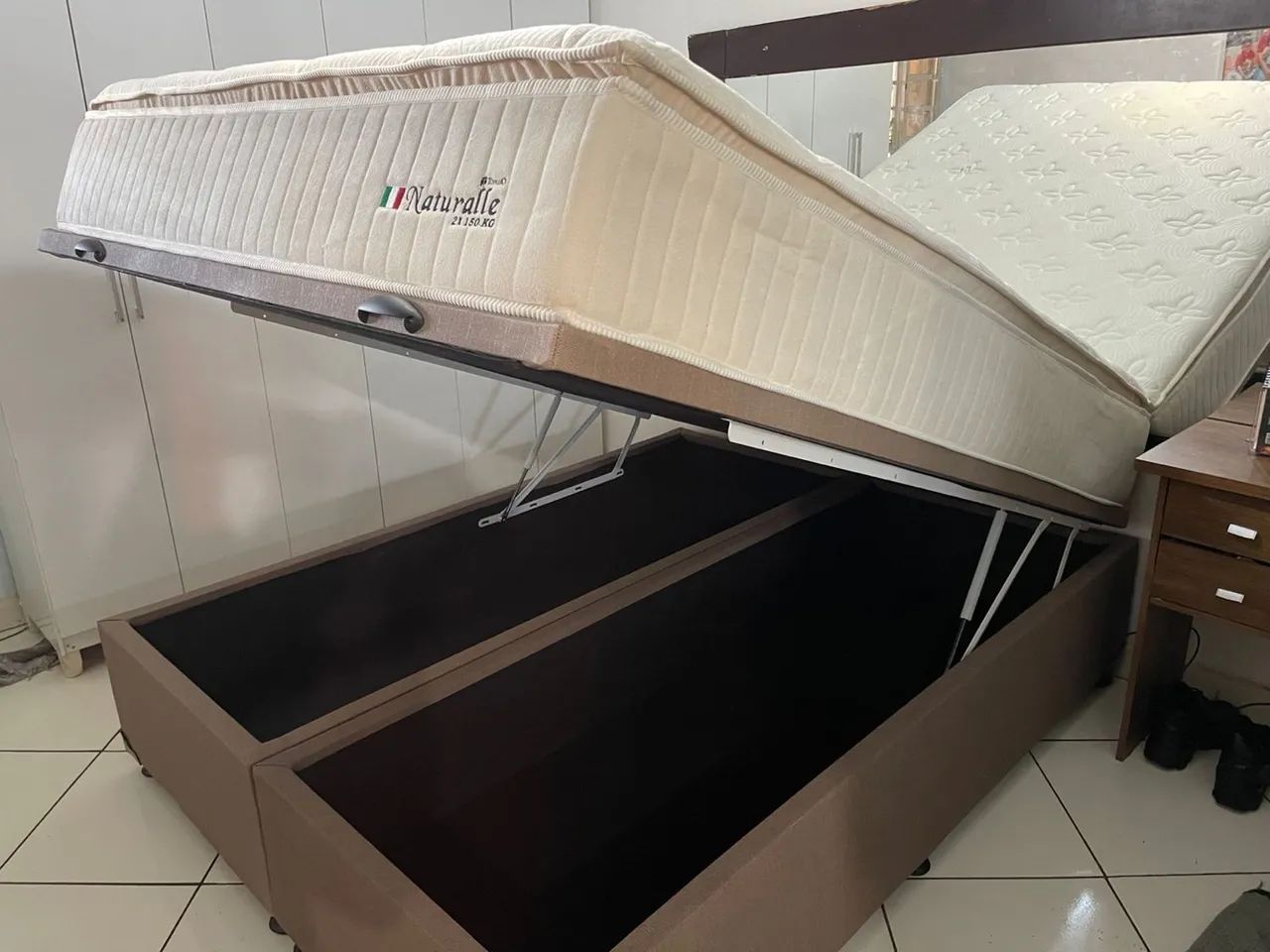 Base Cama Box Casal BAÚ BIPARTIDA - Nova - Foto 4