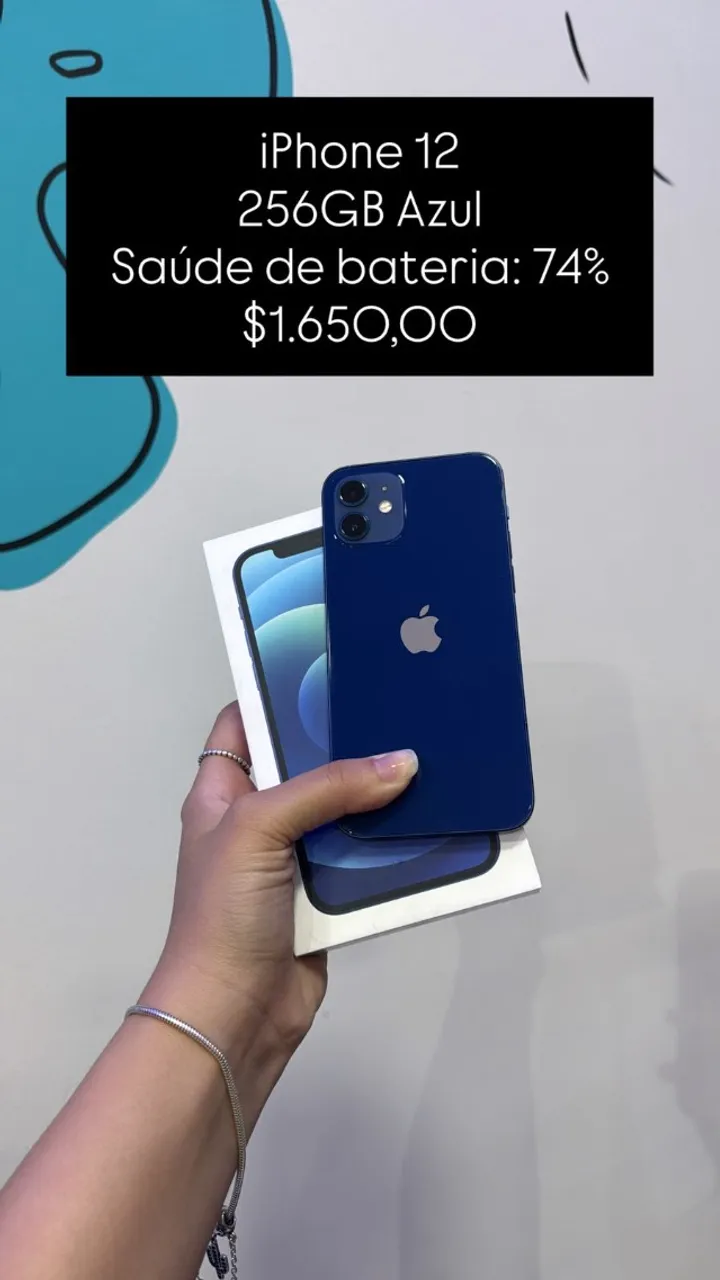 IPhone 12 64Gb Azul Saude de bateria 87% | Loja Física IPhone 12 64Gb Azul Saude de bateria 87% | Loja Física