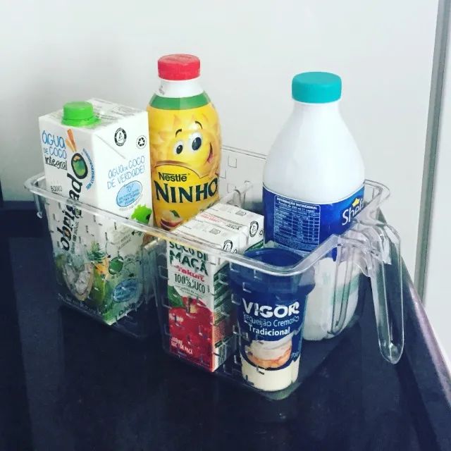 Cesta Organizadora Com Alça Para Geladeira Ou Despensa G