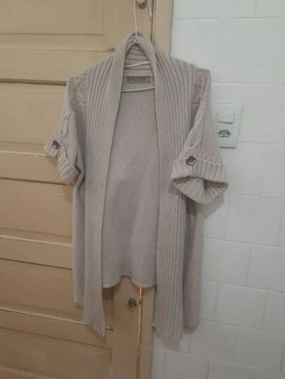 Cardigan de Tricô Bege - Foto 2