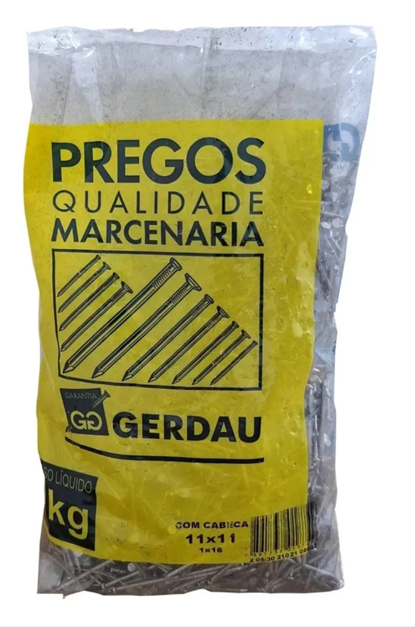 Prego 11x11 com cabeça Gerdau 1kg