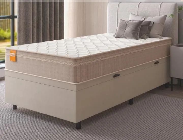 Solteiro box baú + colchão 