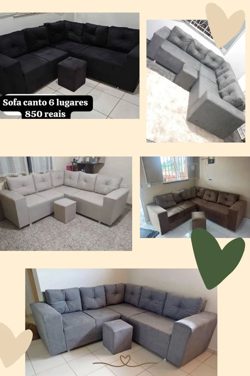 Sofá de canto 6 lugares